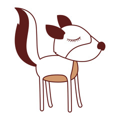 female wolf cartoon with closed eyes expression in color sections silhouette vector illustration