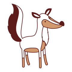 fox cartoon in color sections silhouette with thick contour vector illustration