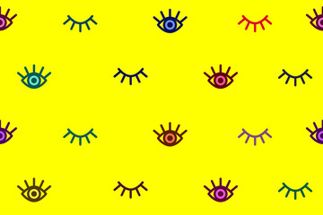 Fototapeta premium Banner with cartoon eyes