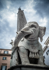 Elephant and Obelisk by Bernini in Piazza della Minerva, Rome, Italy