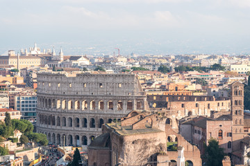 Naklejka premium Aerial beautiful cityscape view of Rome. Italy.
