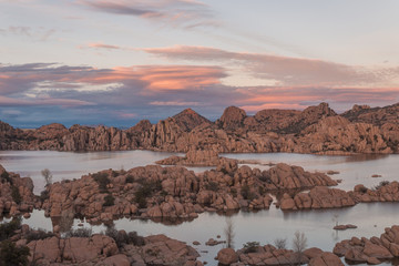 Sunset at Scenic Watson Lake Prescott Arizona