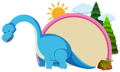 Border template with brachiosaurus