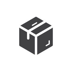 Parcel box simple icon, filled flat sign, solid glyph pictogram. Delivery package symbol, vector illustration