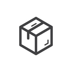 Parcel box line icon, outline vector sign, linear style pictogram isolated on white. Delivery package symbol, logo illustration. Thick line design. Pixel perfect vector graphics