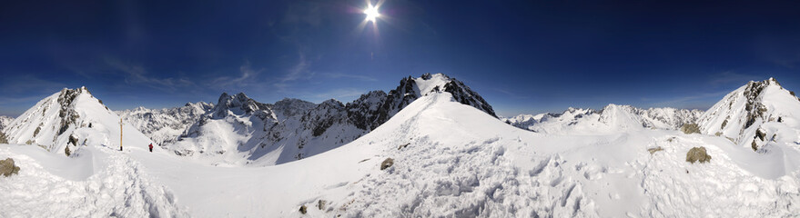 Panorama ze Szpiglasowej Przełęczy Zima 360 stopni