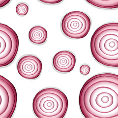 Seamless background template with onion slices
