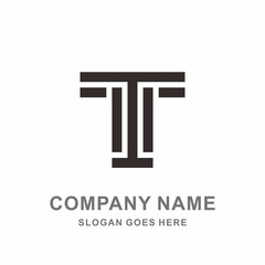 Monogram Letter T Geometric Square Architecture Interior Construction Business Company Stock Vector Logo Design Template