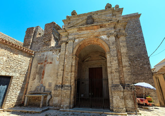 Chiesa di San Cataldo Erice street, Sicily, Italy