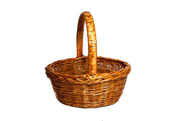 Wooden basket isolated on the white