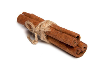 Aromatic cinnamon isolated on white