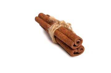 Aromatic cinnamon isolated on white