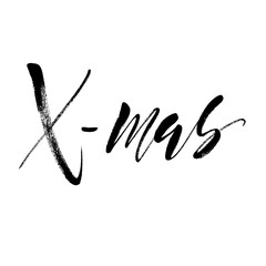X-mas: handwritten word in expressive brush lettering style