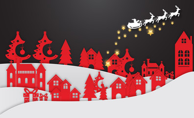 Fototapeta premium Christmas Party design. Festive Christmas Background. Christmas card with snow. Christmas winter landscape background. Christmas ball.