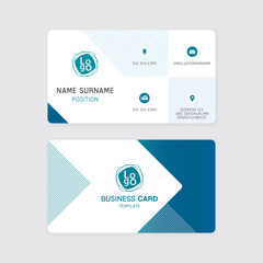 Business card template design blue tone.