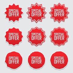 Collection symbols tag Special offer. Vector illustration