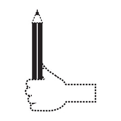 hand holding a pencil icon