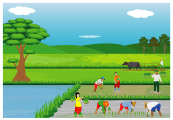Naklejka premium lifestyle of farmer vector design