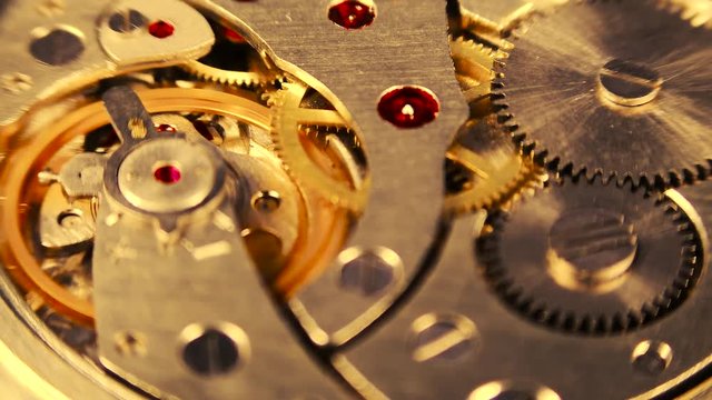 detail shot of a silver clock work
