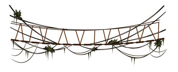 Rope bridge with lianas