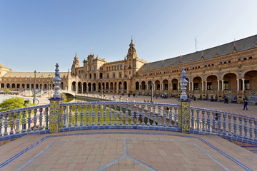 Obraz premium A beautiful view of Spanish Square, Plaza de Espana, in Seville