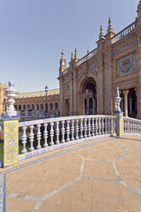 Fototapeta premium A beautiful view of Spanish Square, Plaza de Espana, in Seville