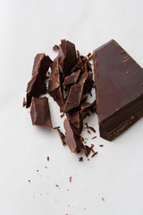 Chocolate on white wood
