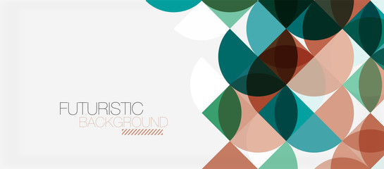 Geometric triangle and circle shape, wide abstract background