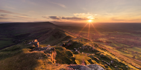 Dragons Back ridge in the Black Mountains at sunset