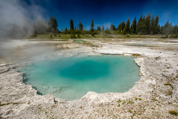 Hot thermal spring in Yellowstone