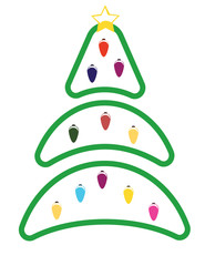 Christmas Tree on white background. Vector illustration