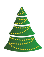 Christmas Tree on white background. Vector illustration