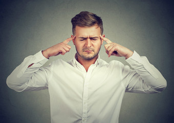 Man trying to concentrate