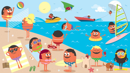 Beach Landscape Cartoon