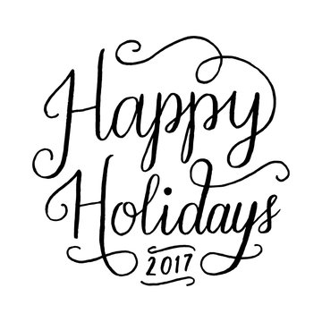 Happy Holidays 2017 Hand Lettering
