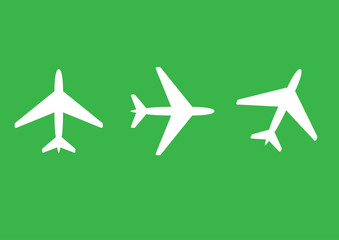 Plane icons vector, solid illustration, pictograms isolated on different colors