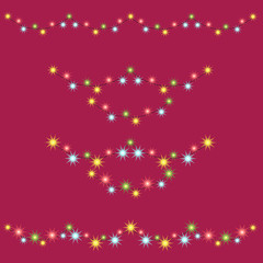 Christmas garlands. Glowing garlands. Decoration for Christmas, New Year tree. Vector image.