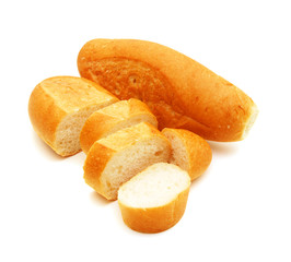 French rolls on a white background