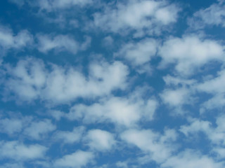 scattered white clouds with beautiful blue sky on a clear sunny day