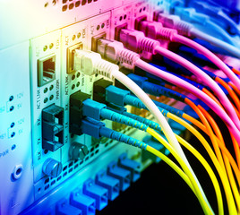 optical fibre information technology equipment in data center