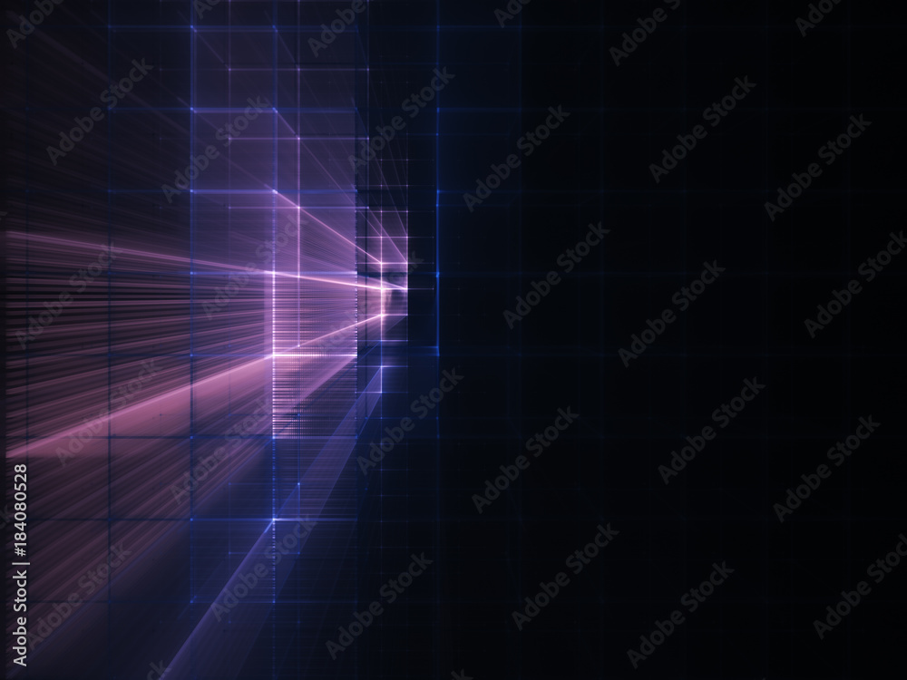 Poster abstract violet background element on black. composition of grids and matrix patterns. detailed frac