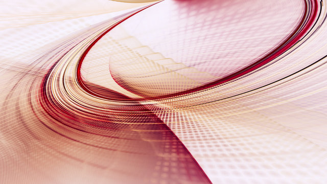 Abstract red and white background texture. Dynamic curves ands blurs pattern. Detailed fractal graphics. Science and technology concept.