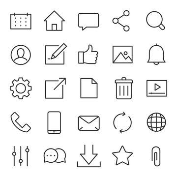 Interface icons for the website and app. Vector linear icon. Line with Editable stroke