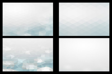  Background with triangle gray pattern, Abstract mosaic background, Polygonal background - set