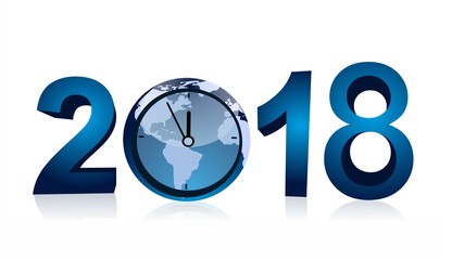 year 2018 - countdown - five minutes to twelve