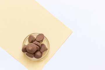 Chocolate truffles. Minimalism style.