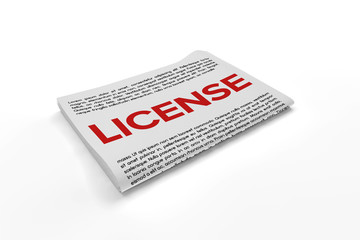 License on Newspaper background
