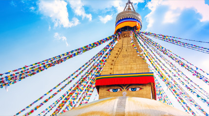 Boudhanath Stupa in Kathmandu valley, Nepal - 184084714