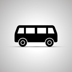 Bus silhouette, simple black phone icon