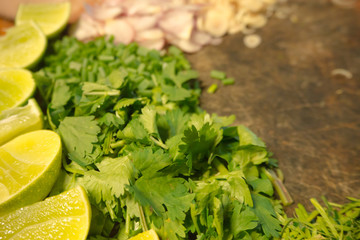 Common lime coriander Shallots and raw materia of food